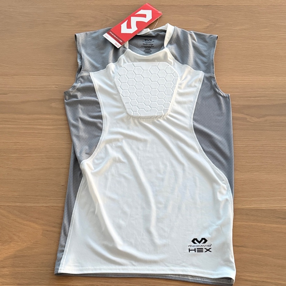 McDavid HEX Sleeveless Compression Shirt - White & Grey : Heart guard brand new